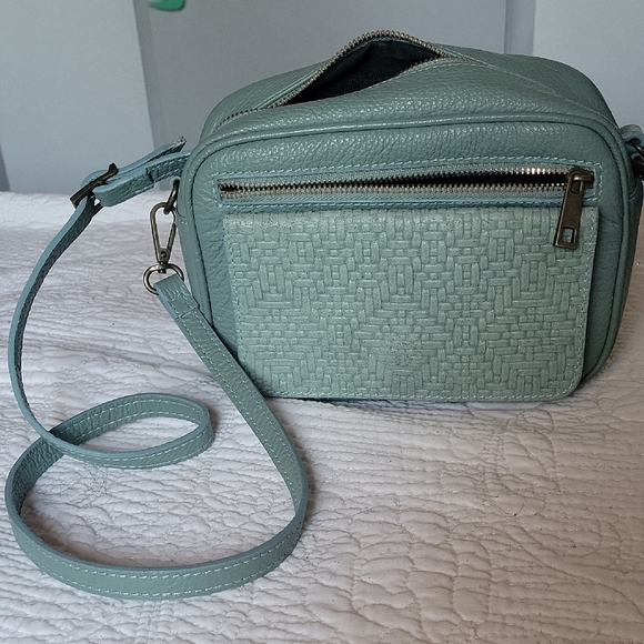VALENTINA FIORE Leather Crossbody green Color, Made In Italy - Picture 2 of 12